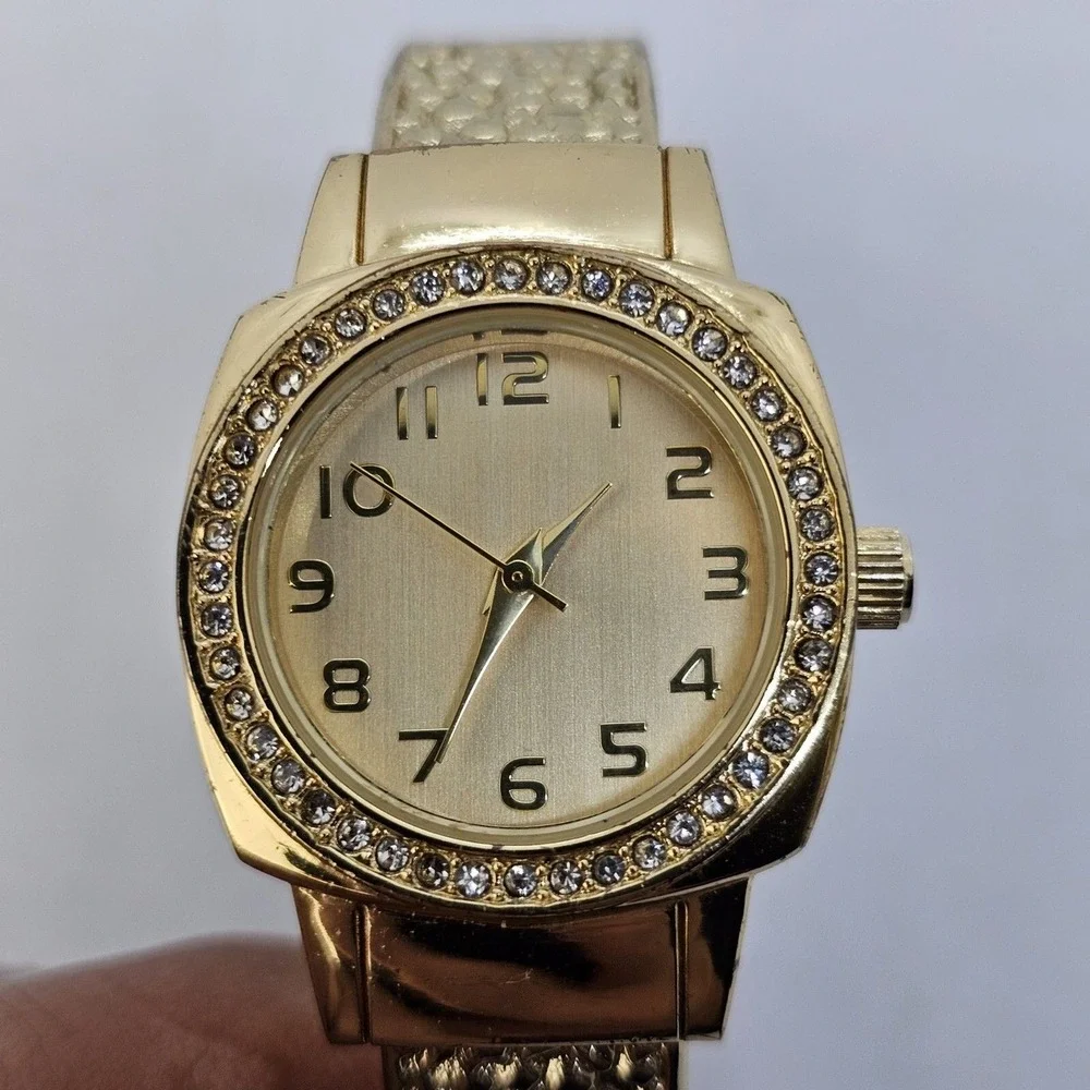 25MM Women's Cuff Bracelet Watch Gold‎ Dial Bracelet 5.5